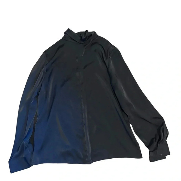 Pendelton Black Polyester Blouse size 10 - Picture 3 of 9